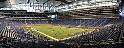 A Wide Angle View of Ford Field before a Detroit Lions game.