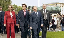 Heather Mills, Paul McCartney et le Président russe, Vladimir Poutine à Moscou en 2003