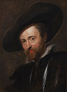 Self-portrait, by Pierre Paul Rubens, from the Rubenshuis, exhibit No. 86 of the exhibition. Peter Paul Rubens - Self-portrait - RH.S.180 - Rubenshuis (after restoration).jpg