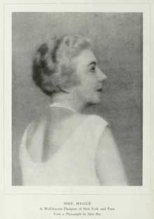 Portrait of Madame Hague by Man Ray, Arts & Decoration vo. 20, no. 3, January 1924, p. 50 PhotoOfMadameThurnByManRay1924.png