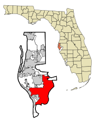 Položaj Saint Petersburga u saveznoj državi Floridi