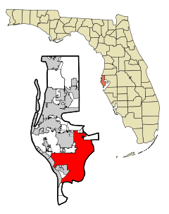 Pinellas County Florida Incorporated and Unincorporated areas St. Petersburg Highlighted.svg