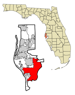 Lage in Pinellas County und im Bundesstaat Florida