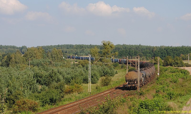 File:Pociąg towarowy zbliża się do Bedlenek. - panoramio.jpg