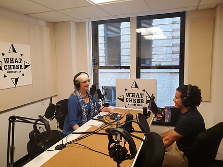 Podcasting studio in What Cheer Writers Club in Providence, Rhode Island