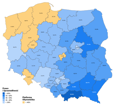 Rezultatele alegerilor Sejm polonez 2015.svg