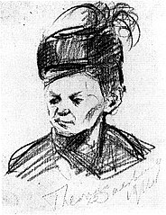 Portret van een vrouw met hoed