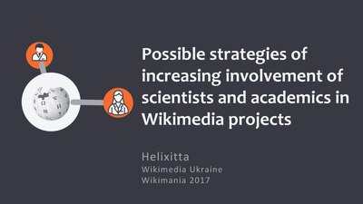 Community health & Education session talk by Helixitta (a female Ukrainian Wikipedia administrator, who has received a scholarship to attend the event from Wikimedia Ukraine)