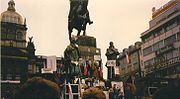 Prague November89 - Wenceslas Monument