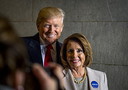 President-elect Donald Trump with Pelosi in January 2017