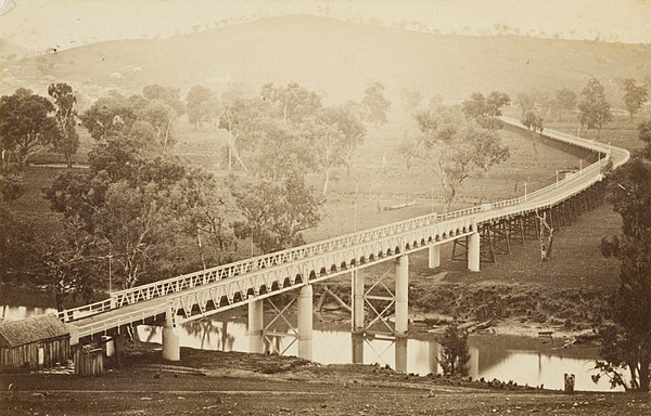 Prince Albert Road Bridge, Murrumbidgee River, Gundagai, New South Wales, 1877