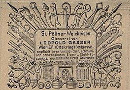 L. Gasser „St. Pöltner Weicheisen Gießerei“ (Produktwerbung 1893)