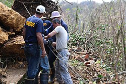 Puerto Rico National Guard in Llanadas after Hurricane Maria