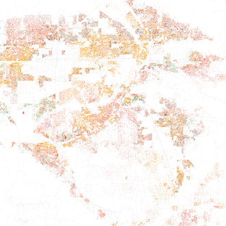 Map of racial distribution in Riverside, 2010 U.S. Census. Each dot is 25 people:
.mw-parser-output .legend{page-break-inside:avoid;break-inside:avoid-column}.mw-parser-output .legend-color{display:inline-block;min-width:1.25em;height:1.25em;line-height:1.25;margin:1px 0;text-align:center;border:1px solid black;background-color:transparent;color:black}.mw-parser-output .legend-text{}
 White
 Black
 Asian
 Hispanic
 Other Race and ethnicity 2010- Riverside (5560442038).png
