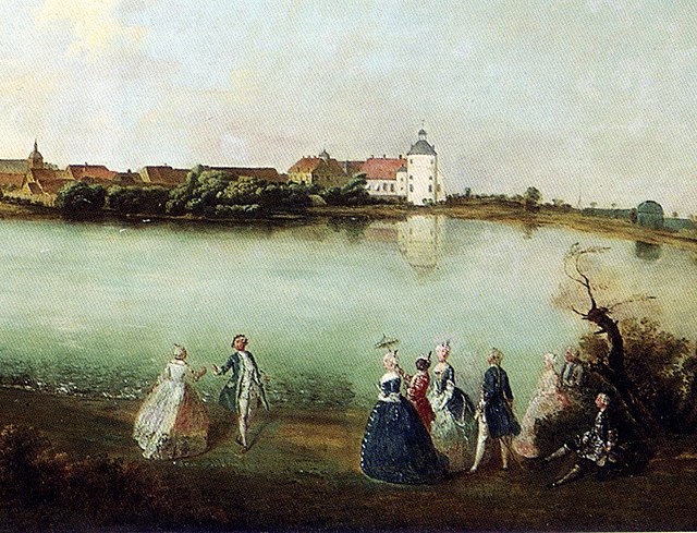 View of Rheinsberg 1737, excerpt from a Knobelsdorff painting