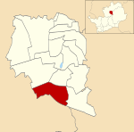 Location of Roebuck ward Roebuck ward in Stevenage 1979.svg