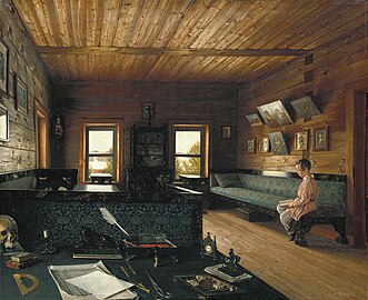 Interno di una casa a Ostrovki, 1844, Museo russo