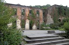 Ruins of the Abbey St Denis, Luxembourg's headquarters, taken by the Dutch in the first assault Ruins of the Abbey St Denis, Mons, Hainut.jpg