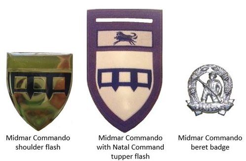 SADF дәуіріндегі Midmar Commando айырым белгілері