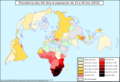 Prevaléncia dau SIDA au sen de la populacion de 15 a 49 ans en 2010