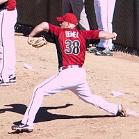 Sam Demel tossed part of a combined no-hitter for the Commodores in 2006. Sam Demel 2011.jpg