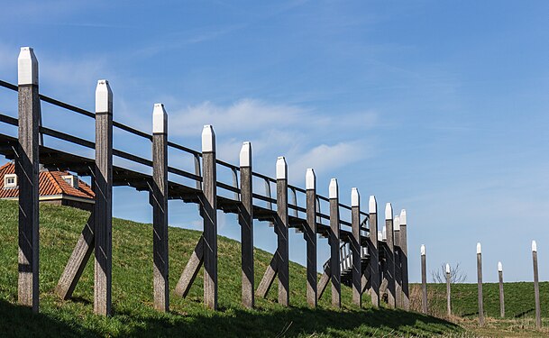 Schokland. UNESCO World Heritage. Walkway on poles.