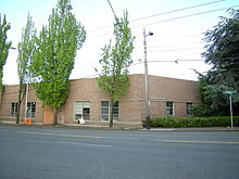 Former cable car house on the south side of Madison near 10th Avenue on Capitol Hill, later the Fine Arts Building of Seattle University Seattle University - former cable car house 02.jpg