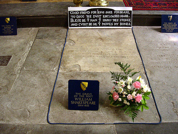 The epitaph on the grave of William Shakespeare spells friend as frend.