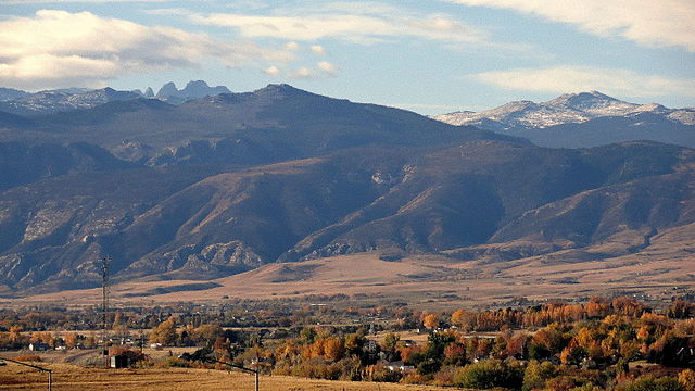 Sheridan looking west towards the Bighorn Mountains