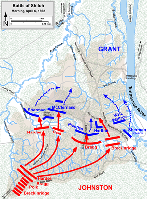 Bataille De Shiloh: Contexte et forces en présence, 6 avril, 7 avril