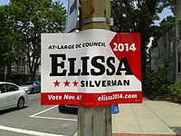Elissa Sliverman Sign during the 2014 local elections