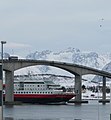 Sortland Bridge and Hurtigruta, February 2007.