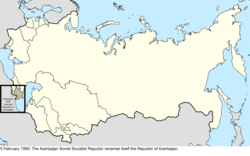 Map of the change to the Soviet Union on 5 February 1991