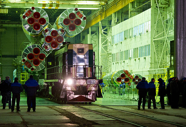 Transporting Soyuz rocket by train