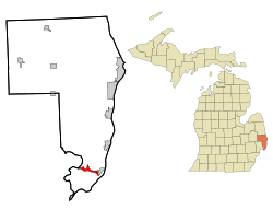 موقعیت پیرل بیچ، شهرستان سنت کلیر، میشیگان در نقشه