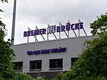 Schriftzug am Stadion