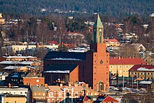 The large brick church was built in 1940.