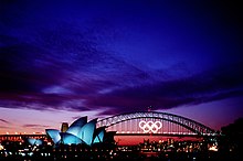 Sydney hosts the 2000 Summer Olympics. Sunset before 2000 Summer Olympics closing ceremony.JPEG