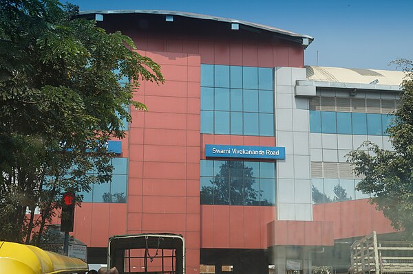 Metro station, a view from CV Raman hospital road Signal