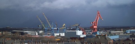 Swan Hunter shipyards in North Tyneside seen in 2007 shortly after closure.