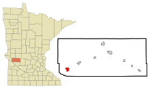 Swift County Minnesota Incorporated and Unincorporated areas Appleton Highlighted.svg