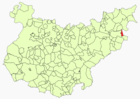 Locatie van de gemeente Tamurejo op de kaart van de provincie