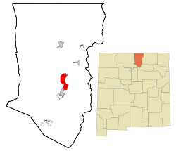 Taos County New Mexico Beépített és be nem épített területek Taos Pueblo Highlighted.svg