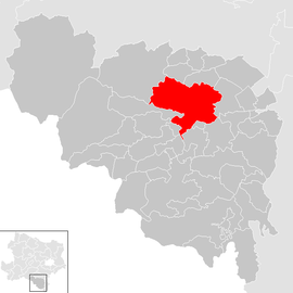Poloha obce Ternitz v okrese Neunkirchen (klikacia mapa)