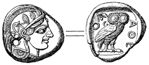 Tetradrachma från Aten (omkr 490 fKr, ur Nordisk familjebok).png