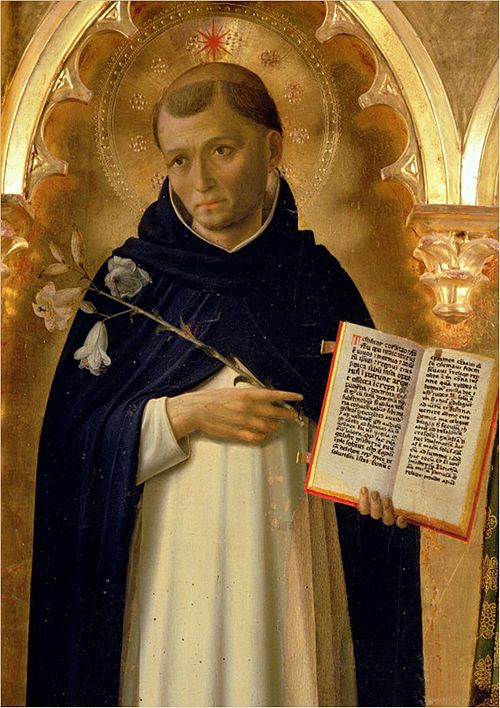 Saint Dominic, portrayed in the Perugia Altarpiece by Fra Angelico, Galleria Nazionale dell'Umbria, Perugia.