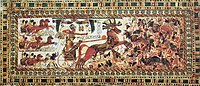 Тутанхамон на колеснице. Изображение из гробницы в Долине царей