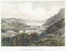 Looking down on Bangor c. 1860 The city of Bangor, Caernarvonshire.jpeg
