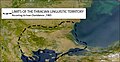 Limits of the Thracian linguistic territory according to Ivan Duridanov, 1985