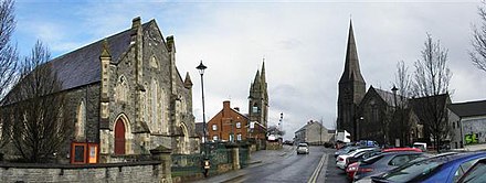 Three Churches in view: Church Street Methodist, Sacred Heart RC, and St Columba's Church of Ireland.